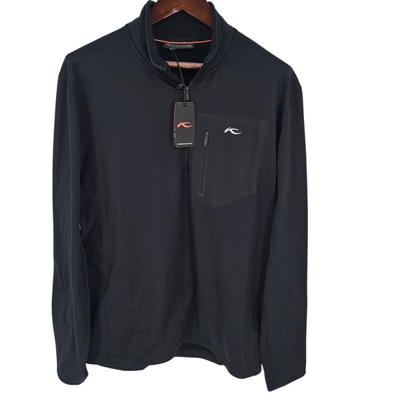 KJUS Men Hydraulic Half-Zip Pullover Black MS25-807 Size 2XL XXL Mock Neck NWT - Picture 2 of 10